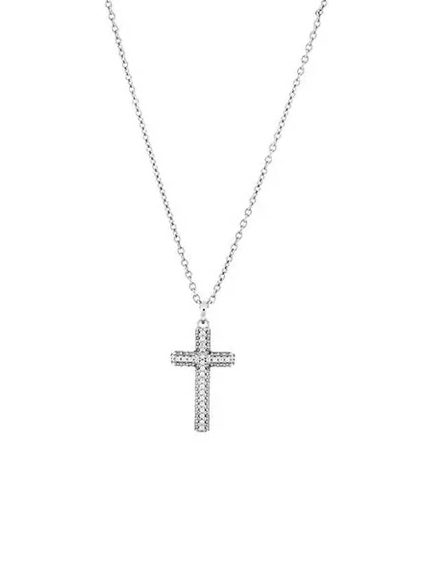 Insigne Pave Cross Rhodium Necklace White - SWAROVSKI - BALAAN 2