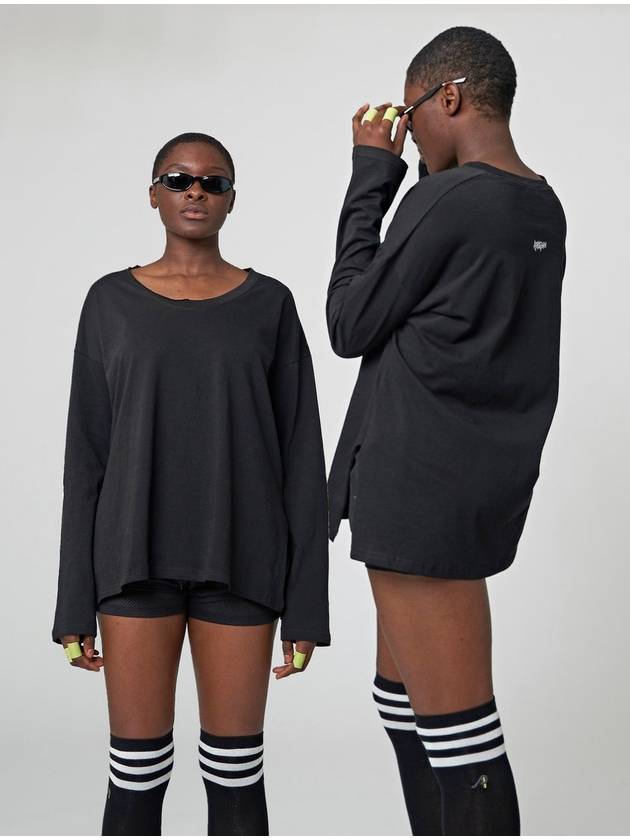 Layer Loose Fit Long Sleeve T-Shirt Black - ATHPLATFORM - BALAAN 3