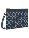 Men's Pochette To Go Monogram Shadow Leather Pouch Bag Ink Blue - LOUIS VUITTON - BALAAN 3