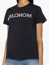 Embroidered Logo Cotton Short Sleeve T-Shirt Navy - MONCLER - BALAAN 2