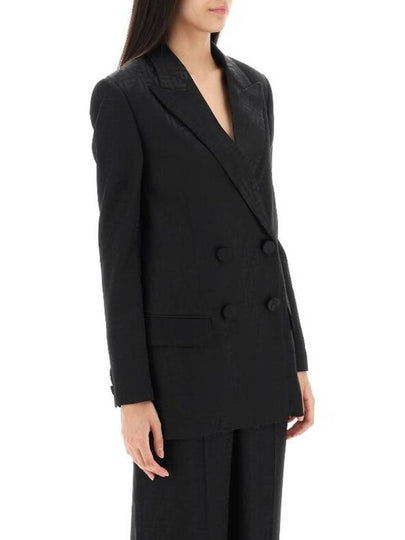 Logo Double Button Blazer Jacket Black - FENDI - BALAAN 2