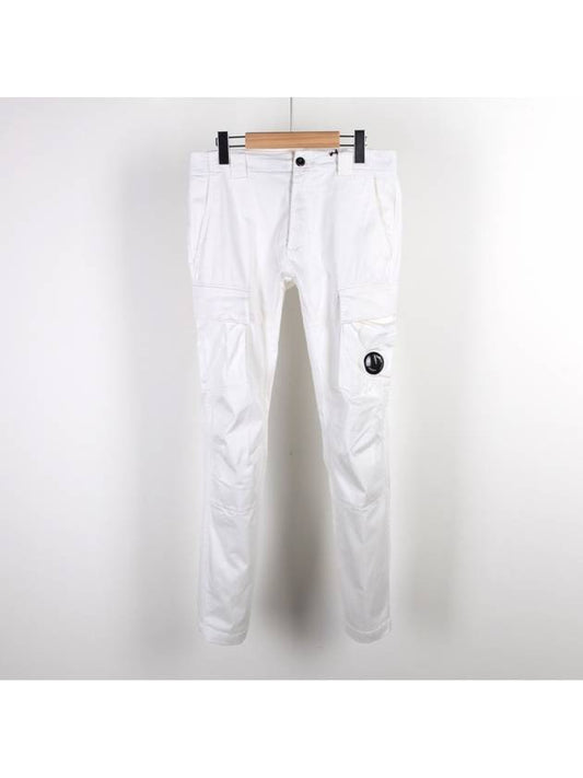 Lens Wappen Cargo Straight Pants White - CP COMPANY - BALAAN 2