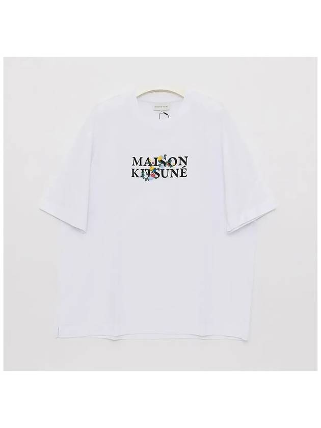 Flowers Oversized Short Sleeve T-Shirt White - MAISON KITSUNE - BALAAN 3