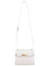 Manhattan Mini Embossed Gold-Tone Logo Leather Cross Bag Blanc Vintage - SAINT LAURENT - BALAAN 4