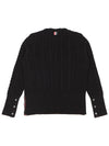 RWB Cable Wool Knit Top Navy - THOM BROWNE - BALAAN 3