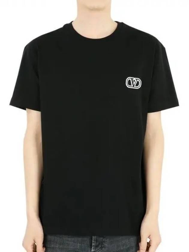 V Logo Short Sleeve T-Shirt Black - VALENTINO - BALAAN 2