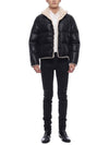 Shearling Lining Nylon Down Puffer Jacket Black - SAINT LAURENT - BALAAN 4