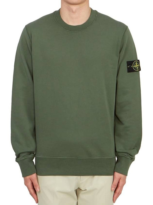 Wappen Patch Garment Dyed Sweatshirt Musk Green - STONE ISLAND - BALAAN 2