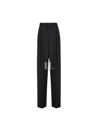 Gabardine Virgin Wool Straight Pants Black - SAINT LAURENT - BALAAN 2