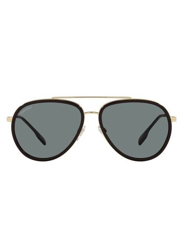 Eyewear Check Temple Aviator Oval Sunglasses Black Gold - BURBERRY - BALAAN 1