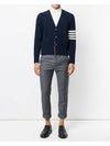 Men's Diagonal Mohair Tweed Cardigan Navy - THOM BROWNE - BALAAN 3