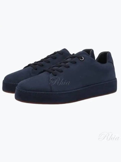 Women's Nuage Suede Goat Skin Low Top Sneakers Navy - LORO PIANA - BALAAN 2