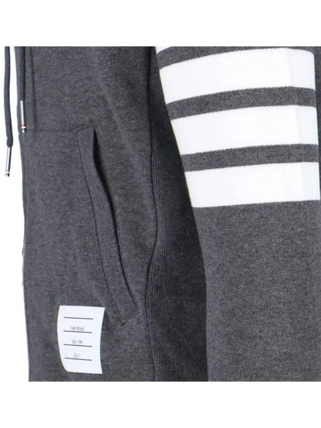 Engineered 4 Bar Diagonal Zip Up Hoodie Dark Grey - THOM BROWNE - BALAAN 4