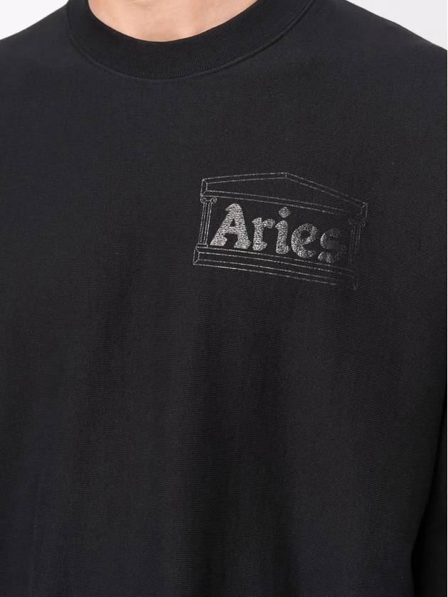 Aries Men's Templogo Crew Neck Sweatshirt Black SSAR20000 BK - ARIES - BALAAN 2