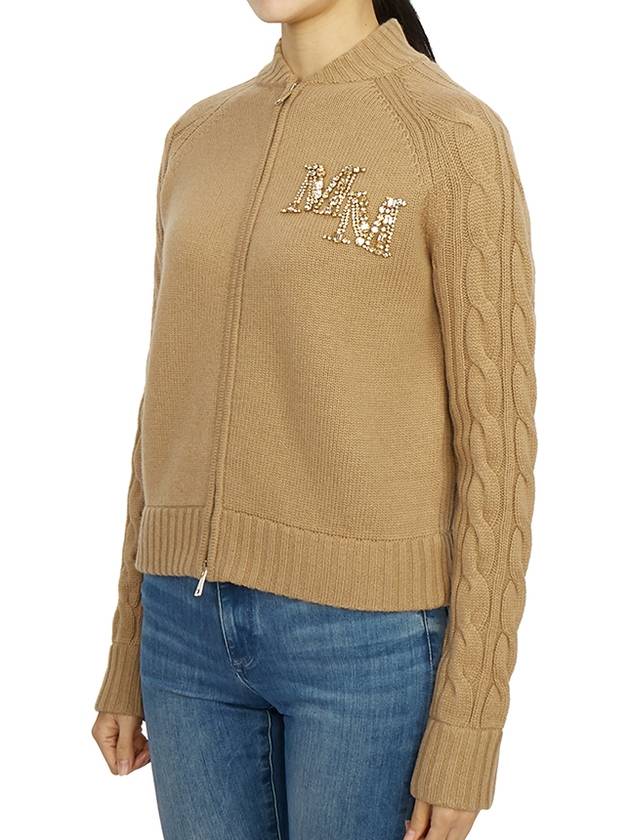 Armanda Cashmere Zip-Up Cardigan Camel - MAX MARA - BALAAN 4