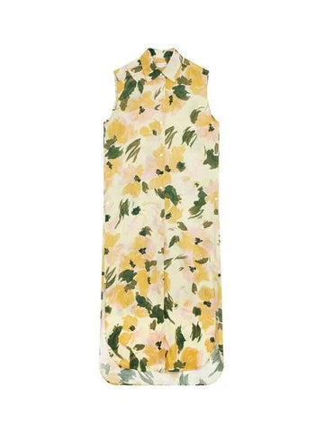 Women s Floral Maxi Shirt Dress Light Yellow - DRIES VAN NOTEN - BALAAN 1