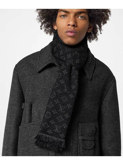 Monogram Classic Wool Scarf Black - LOUIS VUITTON - BALAAN 2