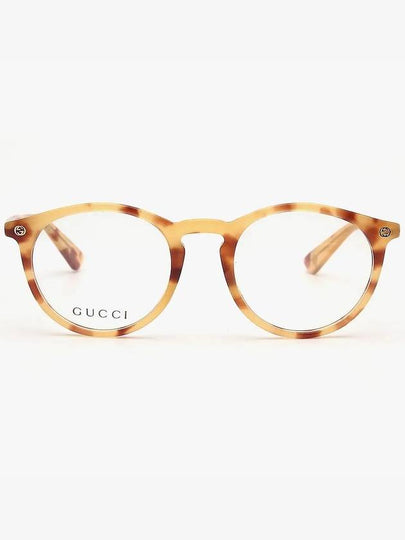 Eyewear Round Horn-Rimmed Eyeglasses Yellow - GUCCI - BALAAN 2