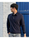 Men s Logo Embroidered Classic Long Sleeve Polo T Shirt NAVY - 20THHOLE - BALAAN 1