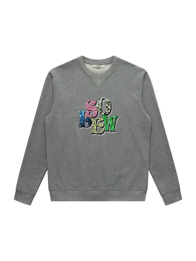 Men's Logo Graphic Sweatshirt Gray SW23PTS04GE - SOLEW - BALAAN 2