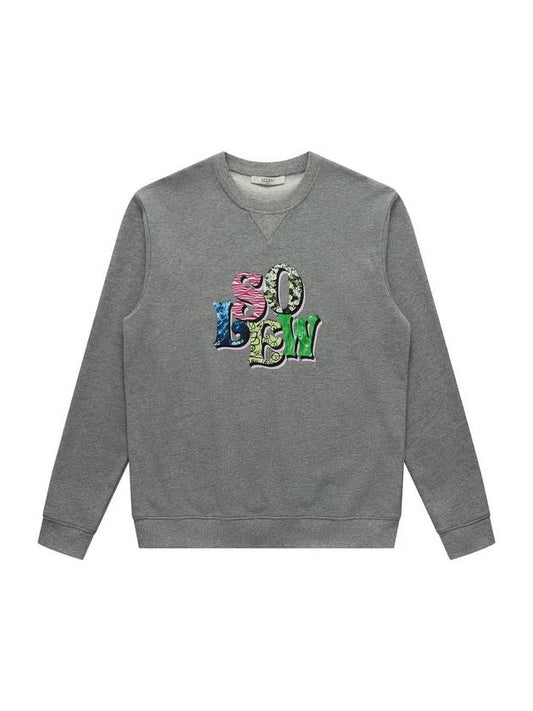 Men's Logo Graphic Sweatshirt Gray SW23PTS04GE - SOLEW - BALAAN 1