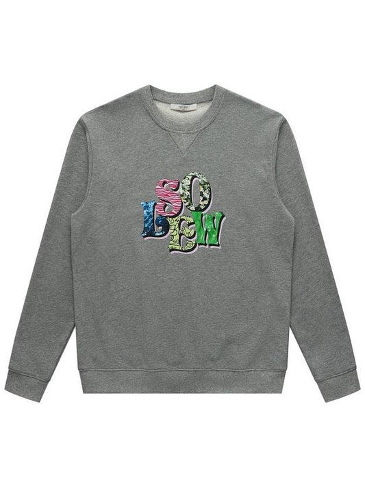 Men's Logo Graphic Sweatshirt Gray SW23PTS04GE - SOLEW - BALAAN 1