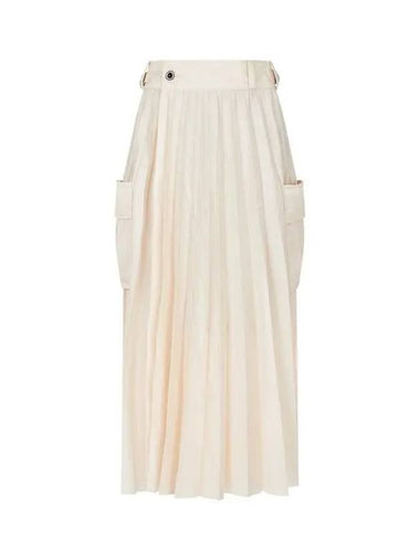 Women s Side Buckle Wrap Pleated Skirt Beige - SACAI - BALAAN 1