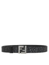 Square FF Buckle Reversible Leather Belt Black - FENDI - BALAAN 2