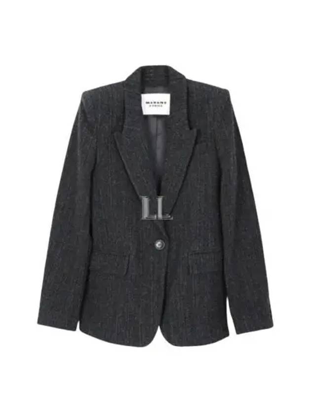 Kerstin Single Breasted Virgin Wool Blazer Jacket Black - ISABEL MARANT - BALAAN 2