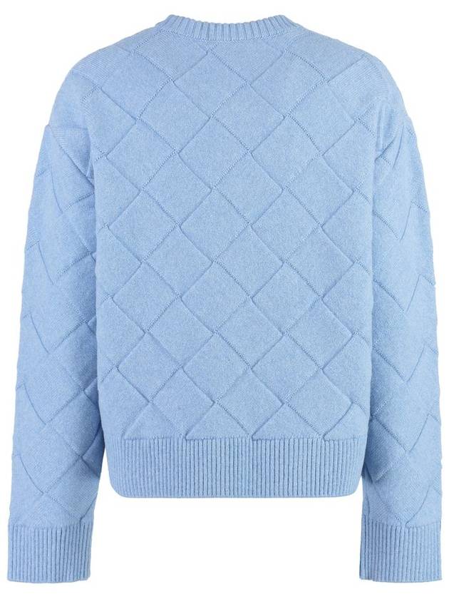 Intrecciato Wool Knit Top Light Blue - BOTTEGA VENETA - BALAAN 3