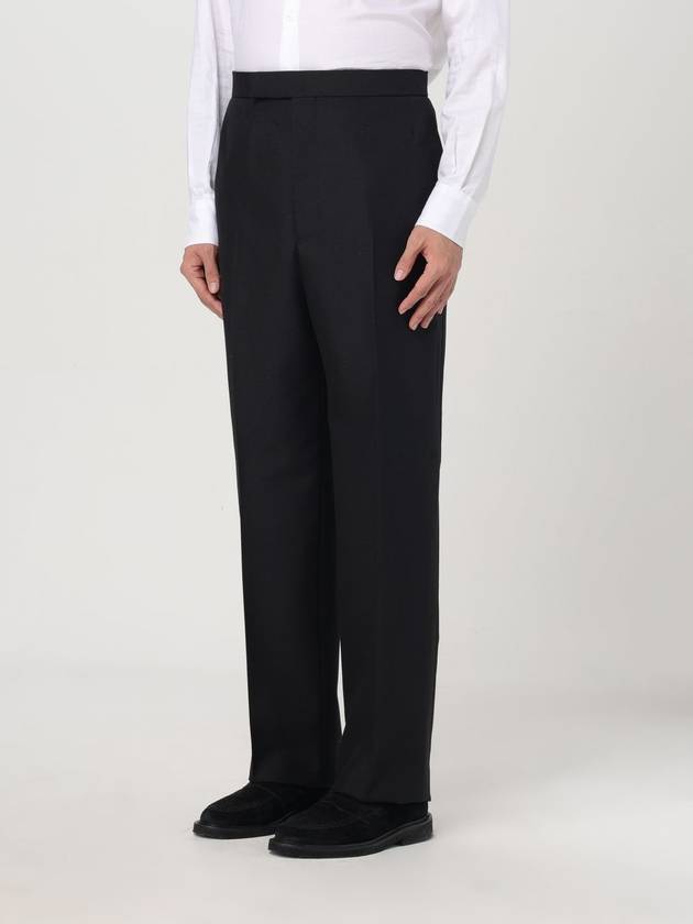 High rise backstrap straight pants black - THOM BROWNE - BALAAN 5