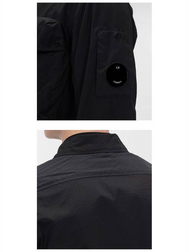 Men's Lens Wappen Tyrone Overfit Long Sleeve Shirt Jacket Black - CP COMPANY - BALAAN 6