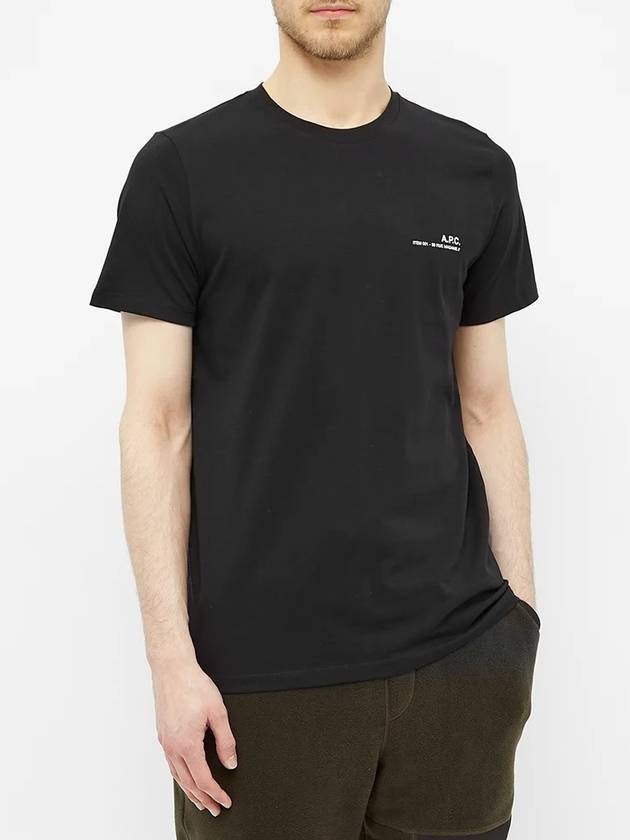 Men's Item Logo Short Sleeve T-Shirt Black - A.P.C. - BALAAN 4