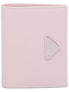 Gold Triangle Logo Saffiano Half Wallet Alabaster Pink - PRADA - BALAAN 2