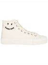 Kibby Happy Canvas High Top Sneakers White - PAUL SMITH - BALAAN.