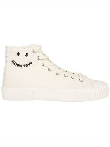 Kibby Happy Canvas High Top Sneakers White - PAUL SMITH - BALAAN 1