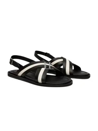 Crossover Strap Leather Sandals Black - BALLY - BALAAN 2