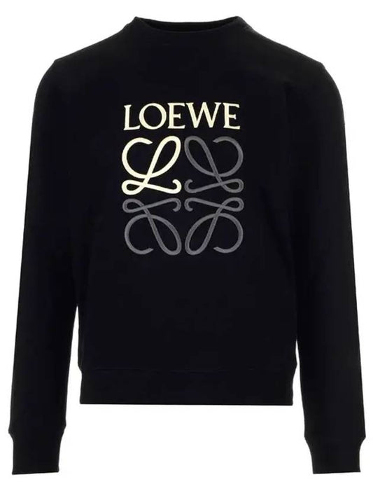Anagram Logo Cotton Sweatshirt Black - LOEWE - BALAAN.