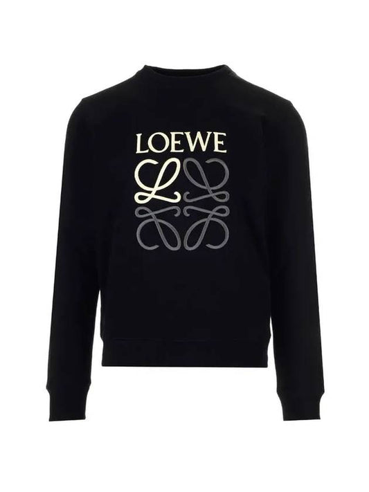 Anagram Logo Cotton Sweatshirt Black - LOEWE - BALAAN 1