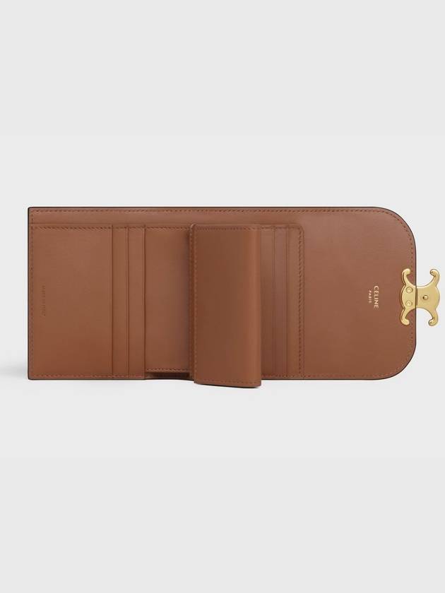 Triomphe Canvas Small Half Wallet Tan - CELINE - BALAAN 5