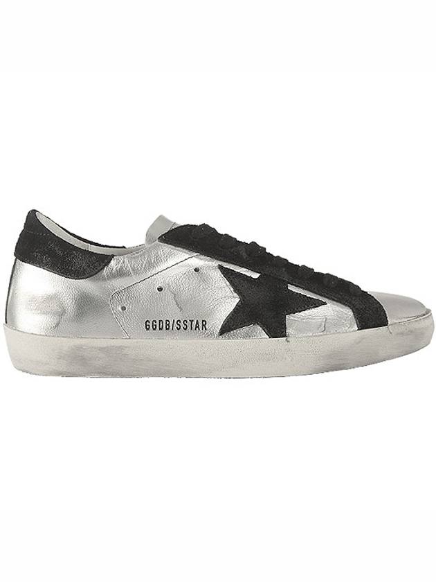 Black Tab Leather Superstar Low Top Sneakers Silver - GOLDEN GOOSE - BALAAN 2