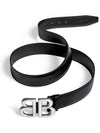 Monaco MONACO Logo Leather Belt Black - BALENCIAGA - BALAAN 3