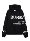 Horseferry Print Cotton Oversized Hoodie Black - BURBERRY - BALAAN 2