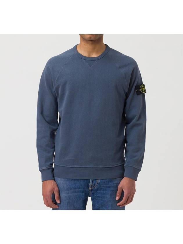 OLD Treatment Wappen Patch Crew Neck Sweatshirt Avio Blue - STONE ISLAND - BALAAN 3