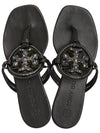 Jeweled Miller Flip Flops Black - TORY BURCH - BALAAN.