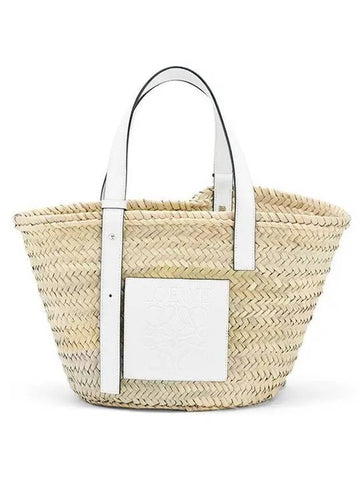 Raffia Medium Basket Tote Bag Natural White - LOEWE - BALAAN 1