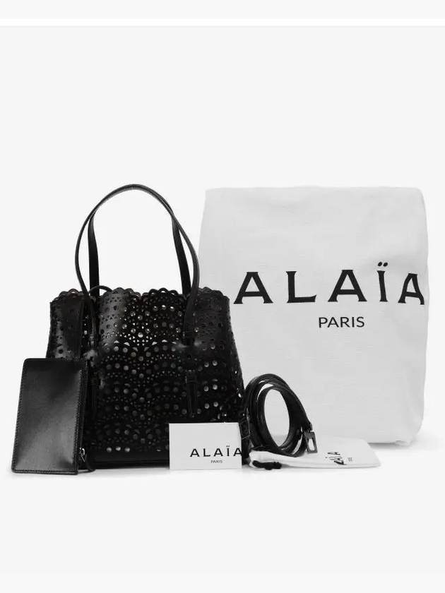 Mina 25 Wave Lux Calfskin Tote Bag Black - ALAIA - BALAAN 4