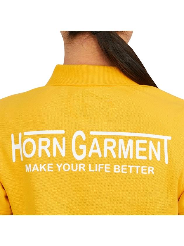 Women's Rook of Polo Short Sleeve T-Shirt Yellow - HORN GARMENT - BALAAN 8