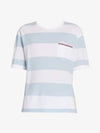 Men's Rugby Striped Pick Pocket Short Sleeve T-Shirt Light Blue White - THOM BROWNE - BALAAN 3