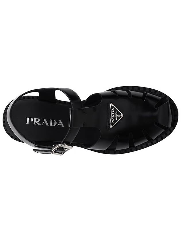 Brushed Leather Fisherman Sandals Black - PRADA - BALAAN.